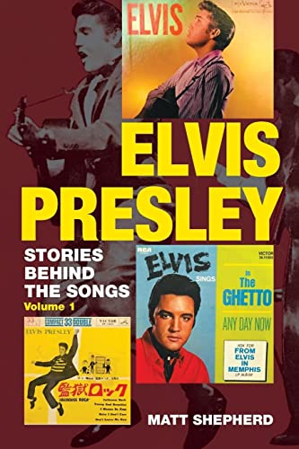 Book cover featuring Elvis Presley photos, yellow text, and song title information.