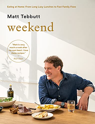 Cookbook cover featuring chef Matt Tebbutt with food on a wooden table.