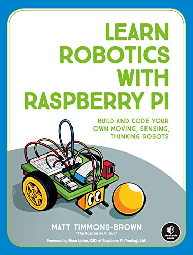 Book cover featuring a small, illustrated robot built with a Raspberry Pi.