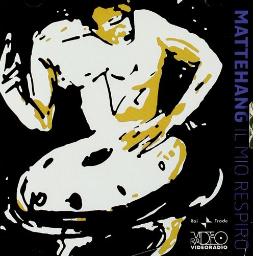 CD cover with abstract gold and white figure on black background.