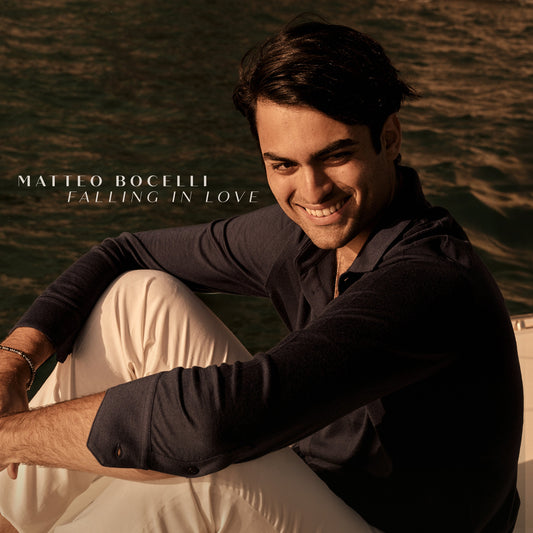 Matteo Bocelli album cover, portrait of a smiling young man.