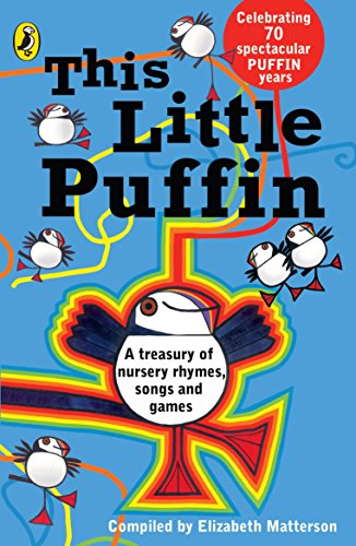 Book cover featuring puffins and colorful abstract shapes, titled "This Little Puffin".