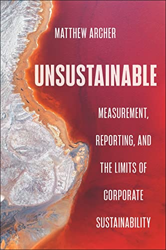 Book cover with red and white text over an aerial landscape image.