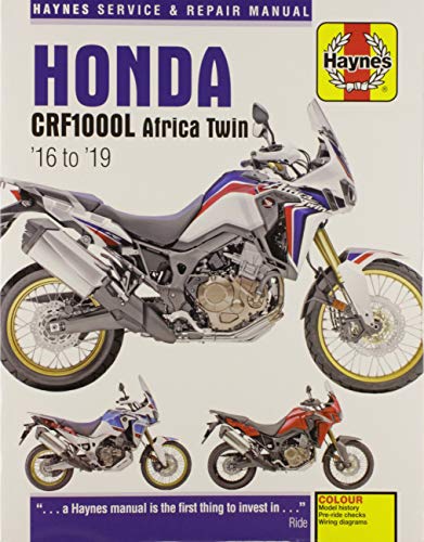Haynes service and repair manual cover for a Honda CRF1000L Africa Twin motorcycle.