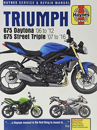 Haynes manual cover featuring blue Triumph motorcycle, repair guide for 2006-2015 models.