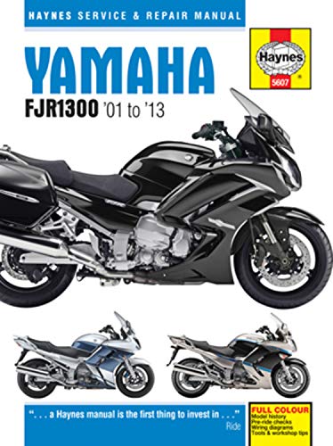 Haynes manual cover featuring a dark grey Yamaha FJR1300 motorcycle.