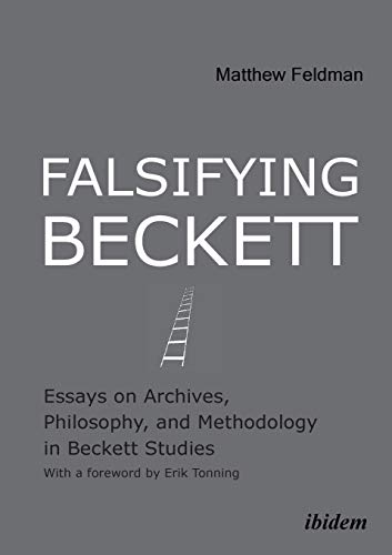 Book cover: "Falsifying Beckett" with a ladder graphic, gray background.