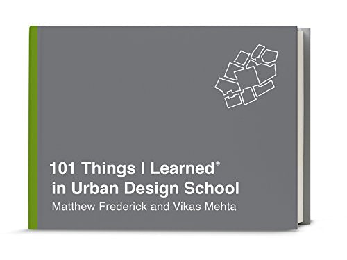 Gray book cover titled 101 Things I Learned in Urban Design School with line art.