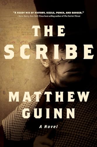 Book cover: portrait of a man in a hat with historical documents.