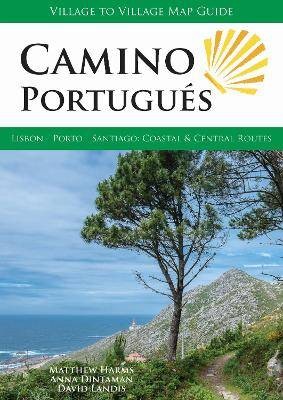 Camino Portugués guidebook cover with coastal landscape and shell symbol.