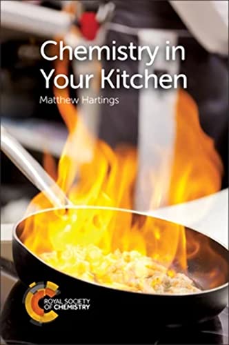 Book cover: “Chemistry in Your Kitchen” with a flaming pan image.