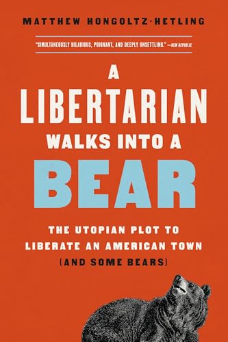 Book cover with orange background, white and blue text, and a black bear illustration.