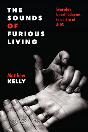 Book cover with bold red and white text, and a grayscale image of hands.