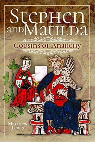 Book cover depicting King Stephen and Empress Matilda in medieval attire.