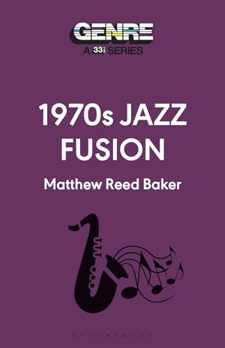 Book cover for "1970s Jazz Fusion" with saxophone illustration.