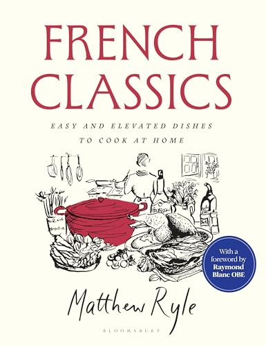 Book cover titled French Classics with a line drawing of a kitchen scene.