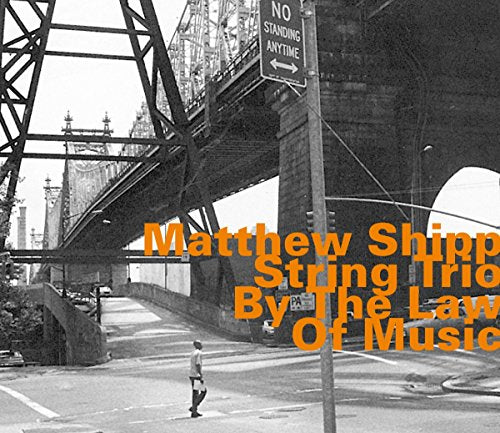 Black and white photo of a bridge with orange text overlaid on the image.