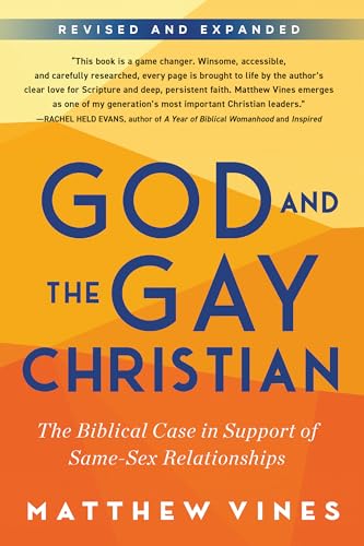 Book cover: "God and the Gay Christian" by Matthew Vines, orange and blue.