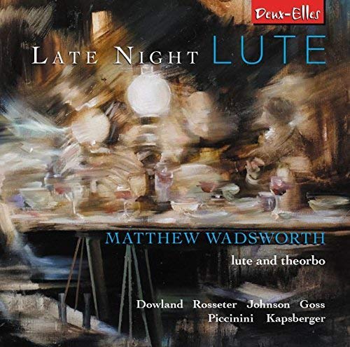 CD cover for "Late Night Lute" by Matthew Wadsworth, featuring a lamp.