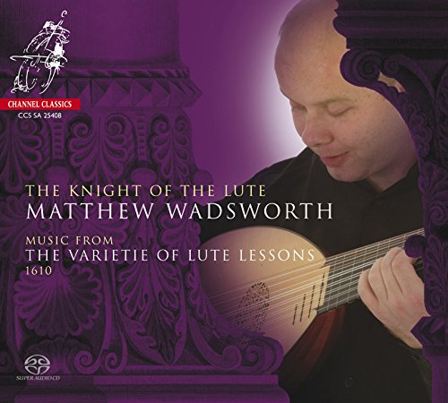CD cover of "Matthew Wadsworth - The Knight Of The Lute" with lute player.