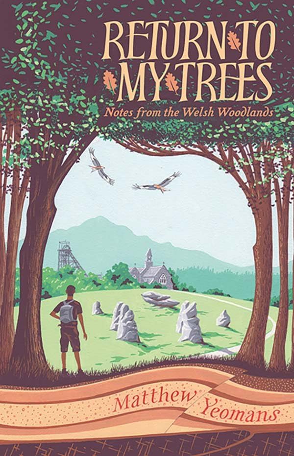 Book cover: trees framing a landscape with a figure and buildings.