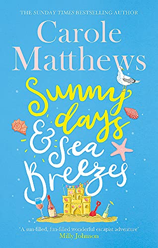 Book cover with title “Sunny Days & Sea Breezes” and seaside illustrations.