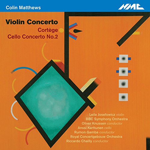 CD cover for Colin Matthews’ Violin and Cello Concertos, abstract art.