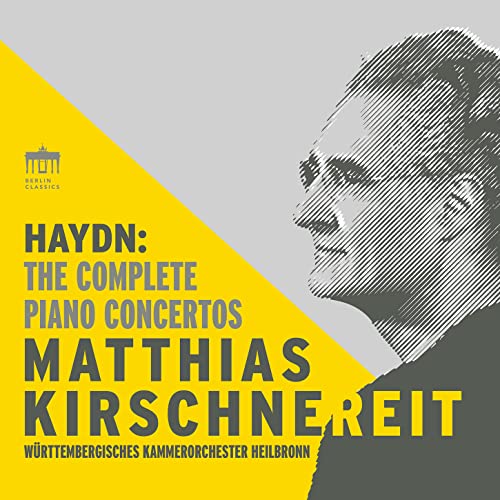 CD cover featuring a halftone portrait of pianist Matthias Kirschnereit.