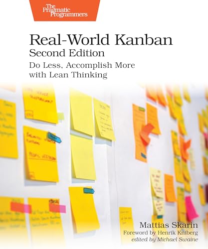 Book cover with yellow sticky notes and text: "Real-World Kanban.