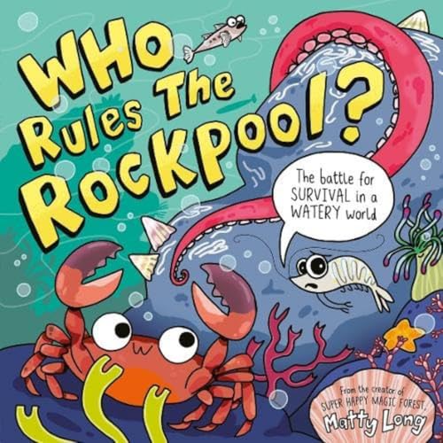 Book cover showing a cartoon crab, shrimp, and octopus in a colorful rockpool.