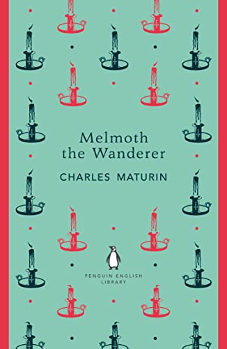 Book cover for “Melmoth the Wanderer” with candles and a penguin logo.