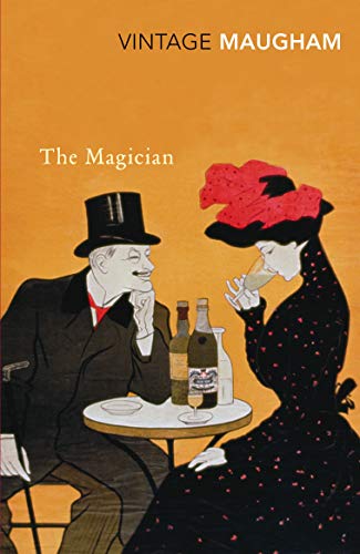Book cover for “The Magician” featuring illustrated couple at a table.