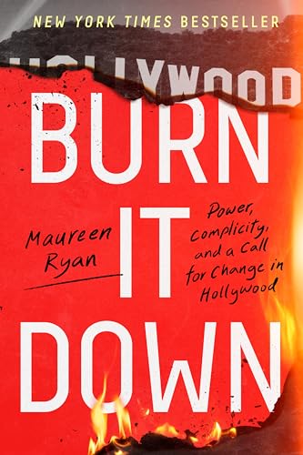 Book cover with bold red text "Burn It Down" and flames at the bottom.
