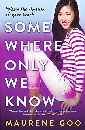 Book cover: young woman smiling, title “Somewhere Only We Know” in purple.