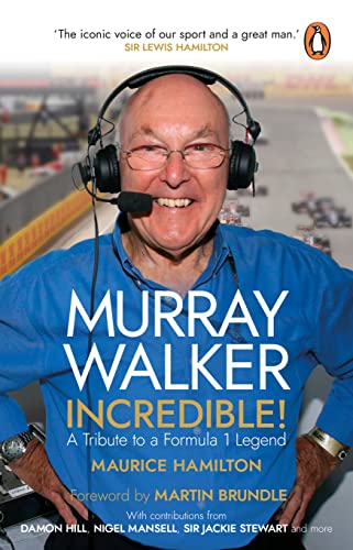 Book cover featuring Murray Walker with headphones, titled "Murray Walker Incredible!".