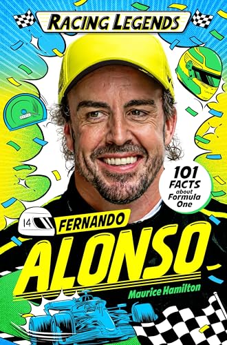 Book cover featuring Formula One driver Fernando Alonso with racing imagery.