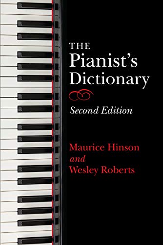 Book cover: “The Pianist’s Dictionary” with a piano key border.