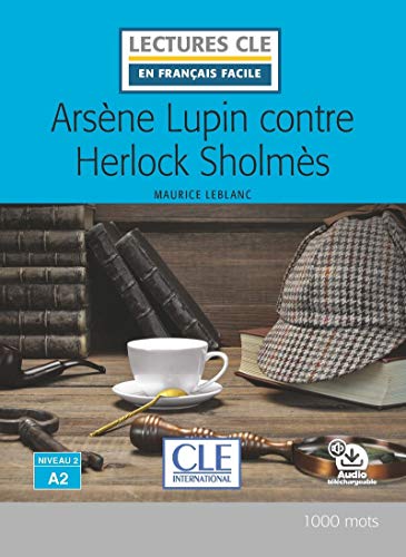 Book cover: “Arsène Lupin contre Herlock Sholmes” with detective props.