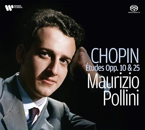 CD cover featuring a portrait of pianist Maurizio Pollini and text "Chopin.