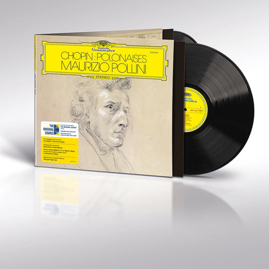 Vinyl record of Maurizio Pollini performing Chopin's Polonaises, Deutsche Grammophon label.