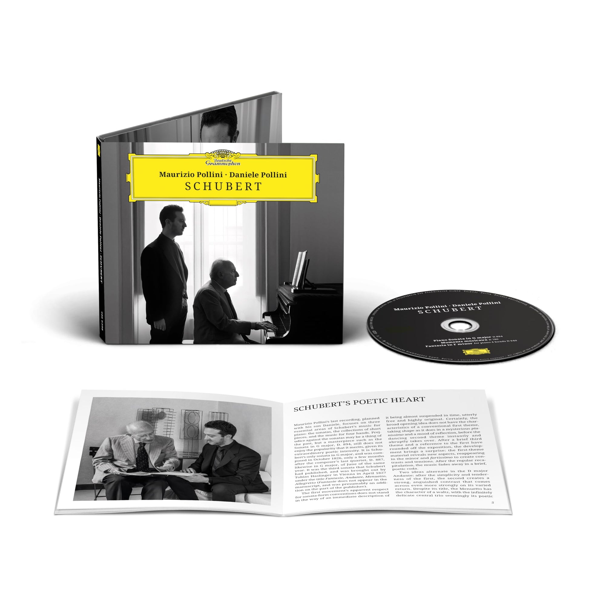 CD case featuring musicians Maurizio and Daniele Pollini, with a piano image.