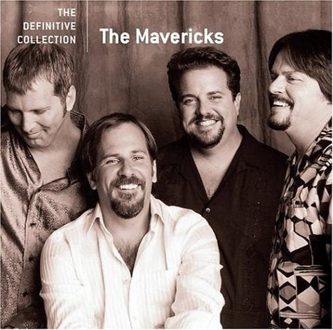 Black and white photo of The Mavericks band members on CD cover.