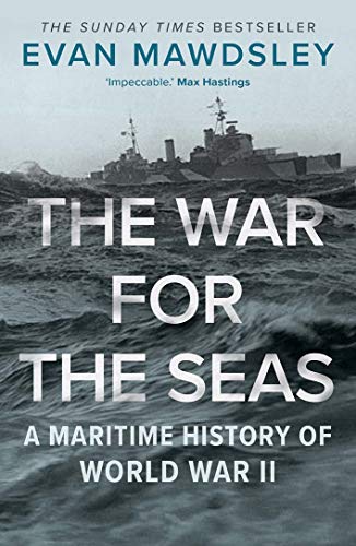 Book cover: "The War for the Seas" with a naval ship image.
