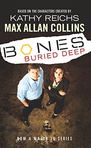 Book cover: "Bones" with two people standing on dirt, bone graphic.