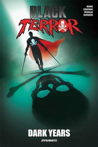 Comic book cover: Black Terror, a shadowy superhero with a skull emblem.