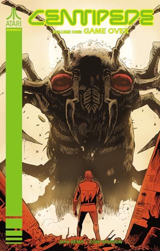 Centipede comic book cover featuring a large insect and a silhouetted figure.
