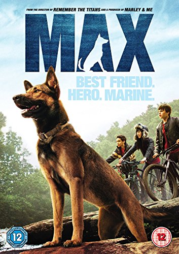DVD cover for "Max" featuring a German Shepherd and young boy.