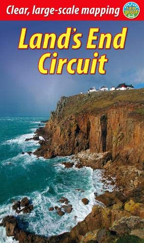 Coastal cliffs and buildings at Land’s End, Cornwall, on a map cover.