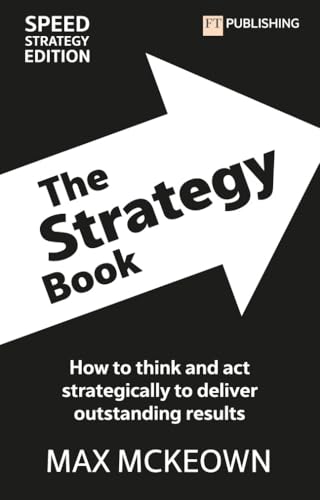Book cover: "The Strategy Book" by Max McKeown, with a white arrow design.