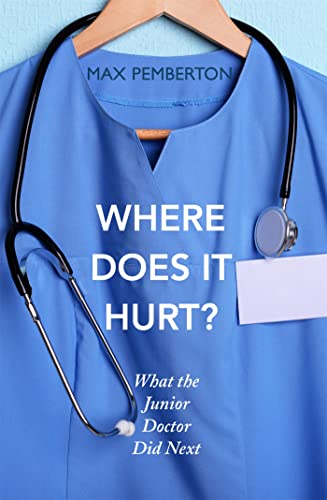 Book cover: blue scrubs, stethoscope, and title “Where Does It Hurt?”